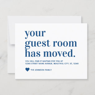 Modern We've Moved Guest Room Moving Navy Blue Announcement