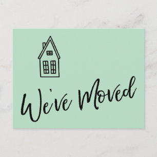 Modern We've Moved Little House Drawing Mint Postcard