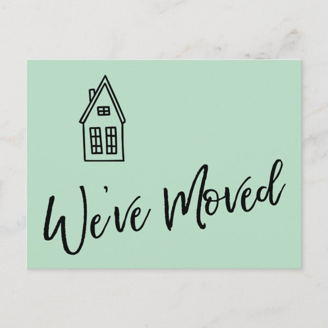 Modern We've Moved Little House Drawing Mint Postcard (Front)