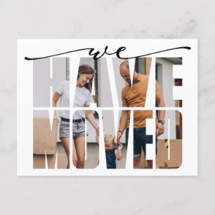 Modern We've Moved Modern Photo Moving Announcement Postcard