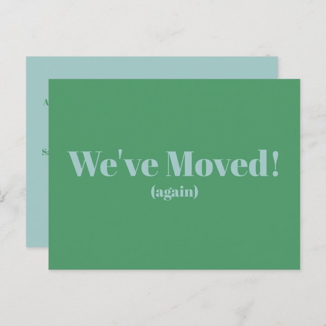 Modern We've Moved New Home Moving | Green Postcard (Front/Back)
