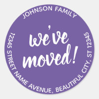 Modern We've Moved Purple Violet New Address Label
