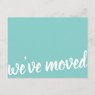 Modern We've Moved Turquoise Moving Announcement