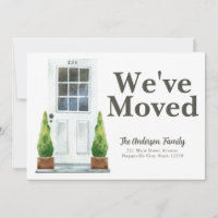 Modern We've Moved White Front Door Plants Moving