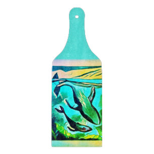 Modern Whale Art Cutting Board