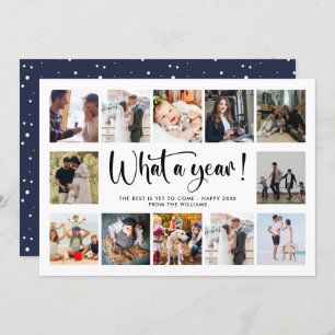 Modern What A Year Photo Collage Holiday Card