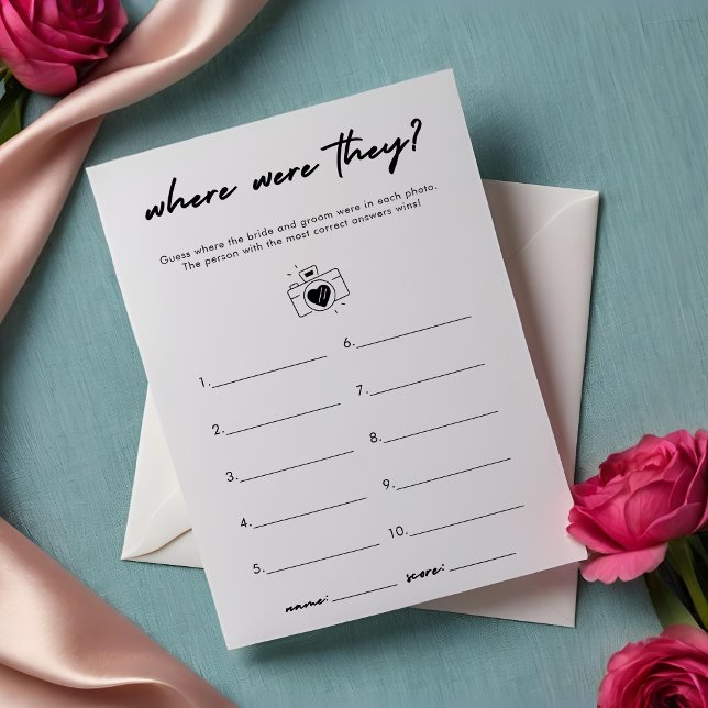 Modern Where Were They Bridal Shower Game Flyer (Creator Uploaded)