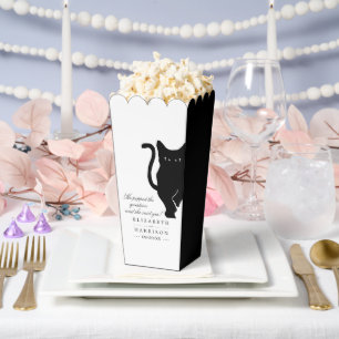 Modern Whimsical Black Cat Wedding Favour Box