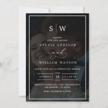 Modern Whimsical Calligraphy Overlay Photo Wedding