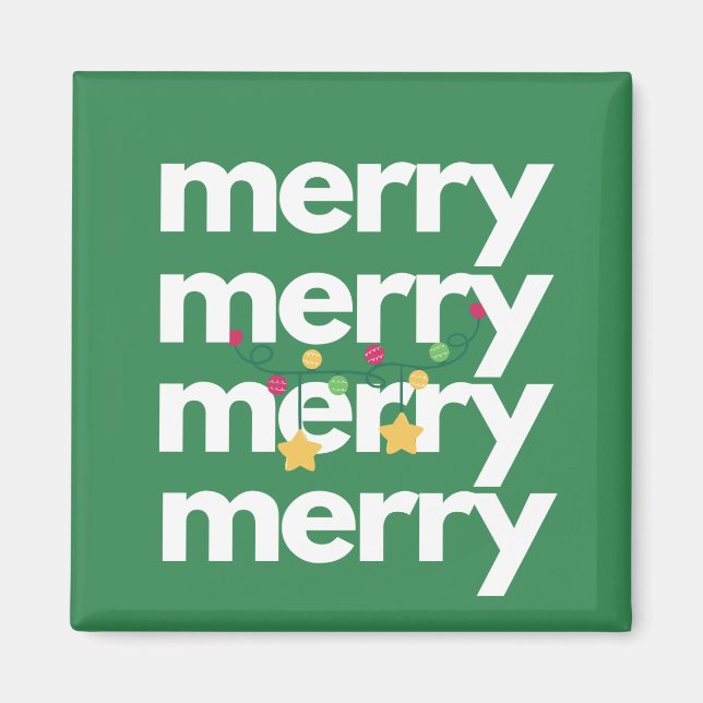 Modern Whimsical Christmas Magnet (Front)