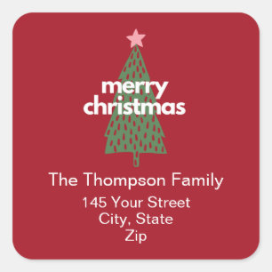 Modern Whimsical Christmas Return Address Label