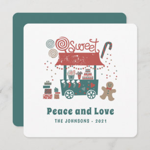 Modern Whimsical Christmas Sweets Shop Holiday Card