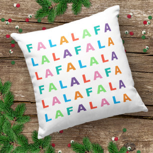 Modern Whimsical Colourful FA LA LA LA  Pattern Cushion