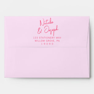 Modern Whimsical Colourful Retro Bright Wedding Envelope