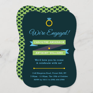 Modern Whimsical Engagement Party Invitations