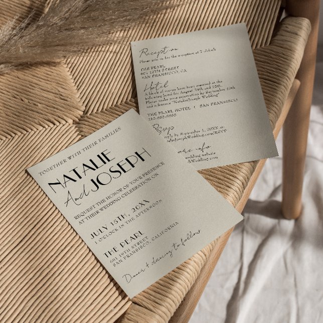 Modern Whimsical French All In One Retro Wedding Invitation (Creator Uploaded)