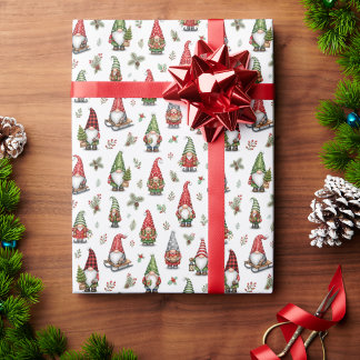Modern Whimsical Gnomes for the Holidays Gift Wrap