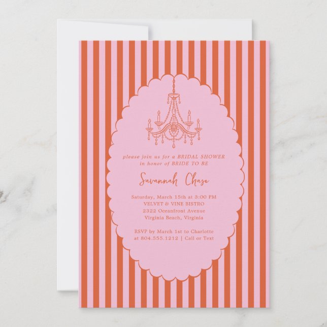 Modern Whimsical Hand Drawn Bridal Shower  Invitation (Front)