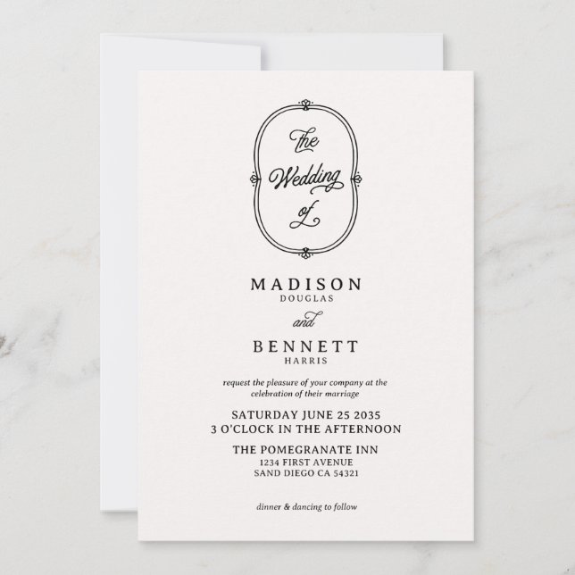 Modern Whimsical Hand Drawn Quirky Script Invitation (Front)