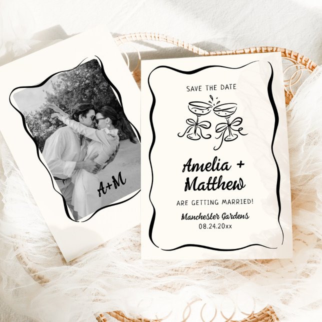 Modern & Whimsical Hand Drawn Save the Date Invitation (Creator Uploaded)