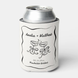 Modern & Whimsical Hand Drawn Wedding Can Cooler