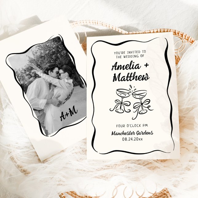 Modern & Whimsical Hand Drawn Wedding Invitation (Creator Uploaded)