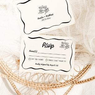 Modern & Whimsical Hand Drawn Wedding RSVP Enclosure Card