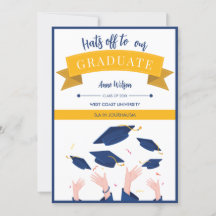 Modern Whimsical Hats Off Graduation