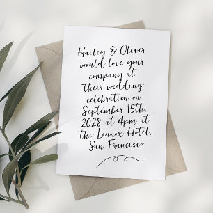 Modern Whimsical Scribble Doodle Wedding Invitation