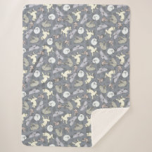 Modern Whimsical Sleeping Dogs Vanilla on Grey