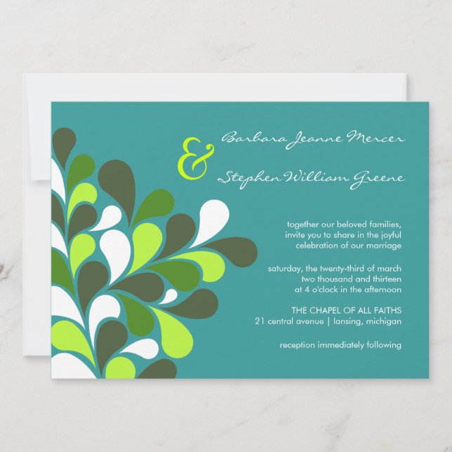 Modern Whimsical Tree Wedding Invitations (Front)