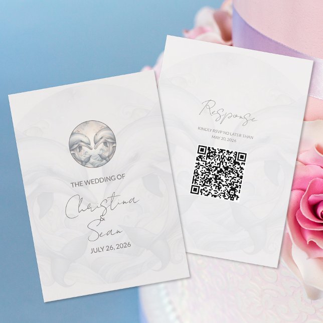Modern Whimsy Dolphin Wedding Enclosure Card (Creator Uploaded)