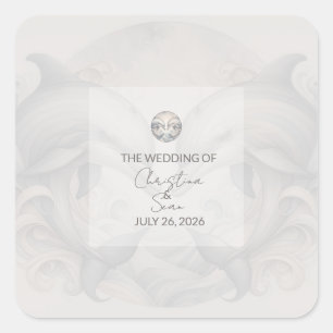 Modern Whimsy Dolphin Wedding Square Sticker
