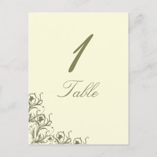 Modern Whimsy Filigree Wedding Table Number Postcard