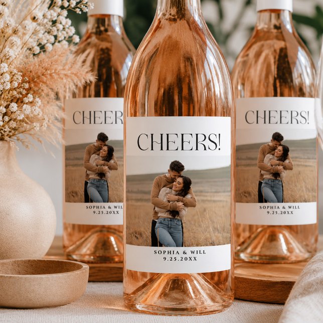 Modern Whimsy Minimal Wedding Wine Labels (Creator Uploaded)