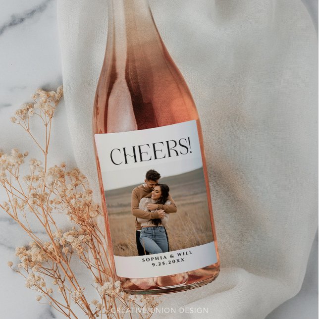 Modern Whimsy Minimal Wedding Wine Labels (Creator Uploaded)