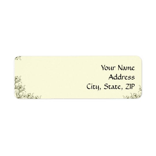 Modern Whimsy: Traditional Meets Modern Scroll Return Address Label