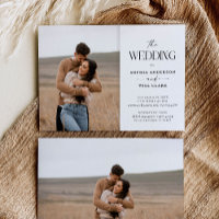 Modern Whimsy Wedding Invitation with Photo
