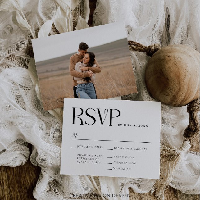 Modern Whimsy Wedding RSVP Card (Creator Uploaded)