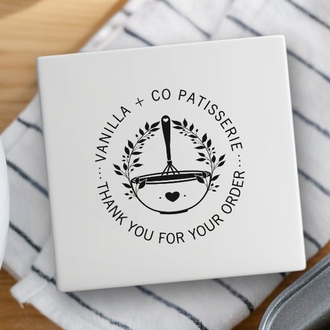 Modern Whisk Bakery Business Customer Thank you  Self-inking Stamp (Creator Uploaded)