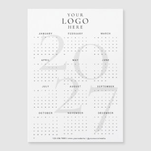 Modern White 2027 Calendar Business Logo Magnet