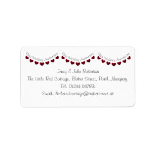 Modern white 40th Ruby Anniversary address labels