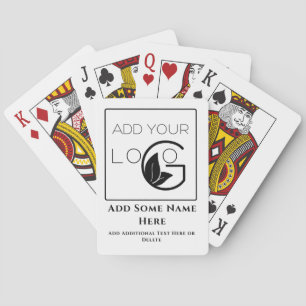 Modern White Add Your Logo Business Playing Cards