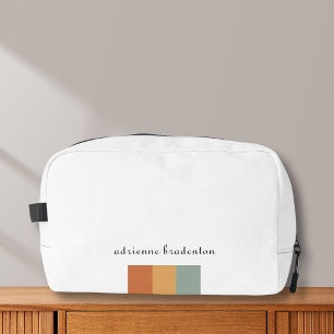 Modern White & Aesthetic Small Retro Colour Block Dopp Kit
