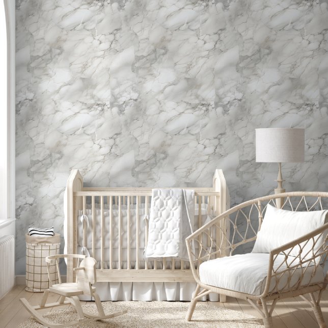 Modern White and Black Marble  Wallpaper (Kids)
