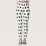 Modern white and black polka dots spots pattern leggings<br><div class="desc">Legging with modern white and black polka dots,  spots,  pattern.
Modern,  trendy legging.
Polka dots is the new trend again.</div>