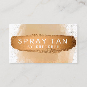 Modern White And Bronze Mobile Spray Tan Business Card