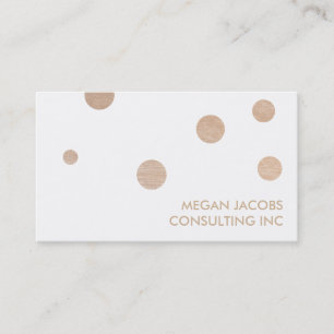Modern White and Faux Gold Chic Confetti Dots Business Card