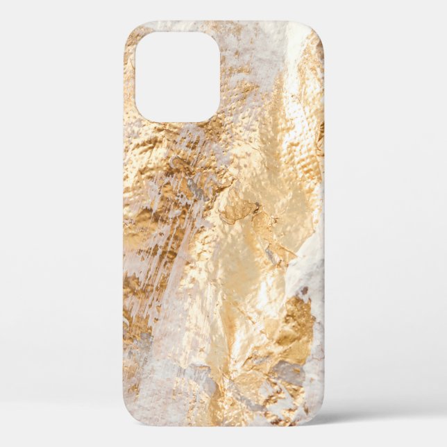 Modern White And Gold Brush Painted Background Tex Case-Mate iPhone Case (Back)