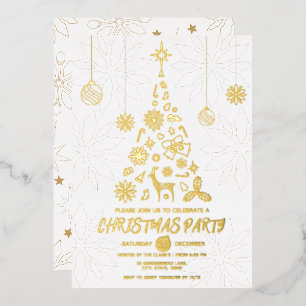 Modern White and Gold Elegant Xmas Tree Party